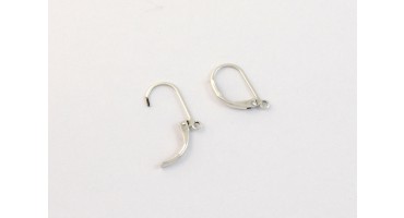 Γάντζος σκουλαρικιού ορειχάλκινος με κλείσιμο από πίσω10,4 x 17,3 mm  και κρίκο κλειστό απο κάτω Ø1,4 σε ασημί αντικέ τιμή ανα ζευγάρι