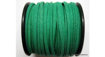 Κορδόνι σουέτ 3mm για την κατασκευή των κοσμημάτων και μαρτυρικών σου, σε πράσινο χρώμα-ανά μέτρο