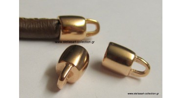 Ακροδέκτης καπελάκι σε ροζ χρυσο για κορδονια 5mm     τιμή ανα τεμάχιο