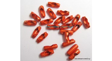 Κούμπωμα-κλείστρο για αλυσίδα (καζανάκι) 2.4mm σε πορτοκαλοκόκκινο     τιμη ανα τεμάχιο
