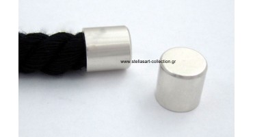 Καπελάκι κυλινδρακι  ασημί για στρογγυλά κορδόνια 8mm καταλληλο και για τo κορδονι κοτσιδα 8mm τιμή ανα τεμάχιο(1 κομματι)