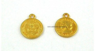 Mεταλλικό,μικρό,νόμισμα διπλής όψεως 13x15mm σε επίχρυσο     τιμή ανα τεμάχιο