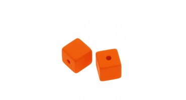Χάντρα ακρυλική τετράγωνη 15mm σε πορτοκαλί χρώμα-ανα τεμάχιο