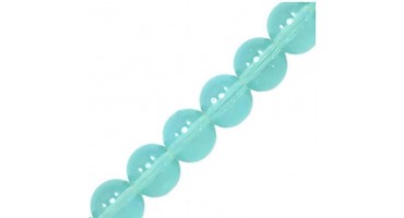 Γυάλινη χάντρα jade στρογγυλή 10mm σε ανοιχτό τυρκουάζ χρώμα, κατάλληλες για την κατασκευή κοσμημάτων- τιμή ανά χάντρα
