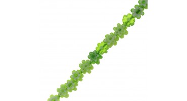 Χάντρα γυάλινη Millefiori λουλουδάκι σε λαχανί χρώμα μέγεθος 5mm-Τιμή ανά χάντρα.