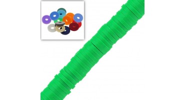 Χάντρες ροδέλα καουτσούκ 4mm σε λαχανί χρώμα, κατάλληλες για την κατασκευή κοσμημάτων-τιμή ανά σειρά (40cm)