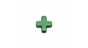 Χάντρα μικρός ccb σταυρός σε πράσινο χρώμα -ανά τεμάχιο