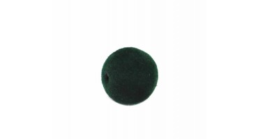 Χάντρα πλαστική βελούδινη στρογγυλή 14mm και Φ2,5mm σε κυπαρισσί χρώμα, κατάλληλη για την κατασκευή κοσμημάτων-ανά τεμάχιο