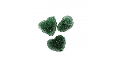 Χάντρα καρδιά shamballa με "ζαχαρωτό" 20mm σε σκούρο πράσινο χρώμα, κατάλληλο για την κατασκευή κοσμημάτων-ανά τεμάχιο