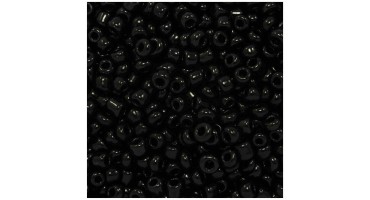 Γυάλινη χάντρα ροκάι No12 (~1,9mm) σε μαύρο χρώμα, κατάλληλη για την κατασκευή κοσμημάτων-τιμή ανά συσκευασία 20 γραμμ.