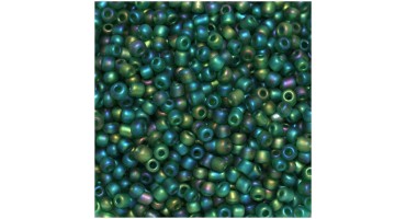 Γυάλινη χάντρα ροκάι No8 (~2,9mm) σε πράσινο ψυχρό χρώμα, κατάλληλη για την κατασκευή κοσμημάτων-τιμή ανά συσκευασία 20 γραμμ.