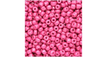Γυάλινη χάντρα ροκάι No8 (~2,9mm) σε ροζ σκούρο χρώμα, κατάλληλη για την κατασκευή κοσμημάτων-τιμή ανά συσκευασία 20 γραμμ.