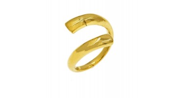 Ατσάλινο δαχτυλίδι βέρα στριφτή χρυσό-ανά τεμάχιο