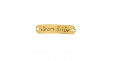 Ατσάλινη οβάλ ταυτότητα "Team Bride" 33x8mm σε χρυσό χρώμα, κατάλληλο για να φτιάξεις βραχιόλια για το μπάτσελορ πάρτυ-ανά τεμάχιο