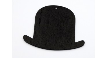 Ξύλινο μεσαίο καπέλο σε μαύρο χρώμα-ανα τεμάχιο