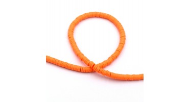 Χάντρες ροδέλες καουτσούκ 4mm σε πορτοκαλί-Τιμή ανα σειρα (40cm)