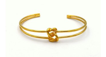 Βραχιόλι ορειχάλκινο διπλός κόμπος σε επίχρυσο-ανά τεμάχιο