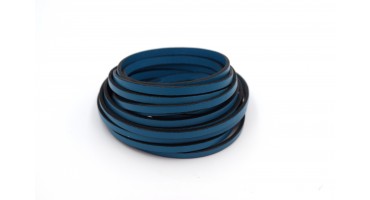 Πλακέ φυσικό δέρμα στενό 5x2mm σε deep teal χρώμα, κατάλληλο για να διακοσμήσεις ότι θέλεις- τιμή ανά μισό μέτρο(50cm)