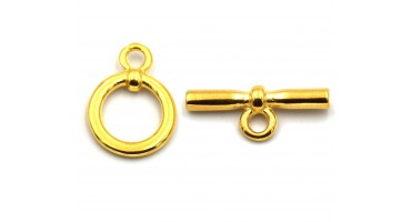 Διπλό κούμπωμα με κρίκο και μπάρα επιχρυσωμένα 24κ - τιμή ανά κούμπωμα