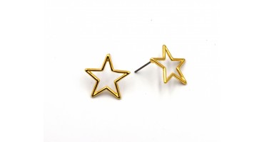 Σκουλαρίκια αστέρι περίγραμμα σε επίχρυσο (24Κ) με καρφί τιτανίου, κατάλληλα για την κατασκευή κοσμημάτων-τιμή ανά ζευγάρι