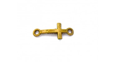 Μεταλλικός μικρός σταυρός για βραχιολάκι κατάλληλος για μαρτυρικά σε μπρονζέ-ανά τεμάχιο