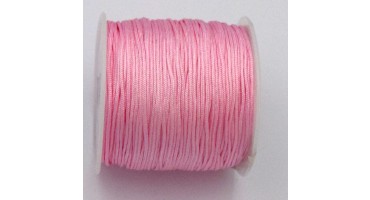 Κορδόνι πολυέστερ 1mm κατάλληλο για μακραμέ σε ροζ χρώμα-ανά καρούλι 50m