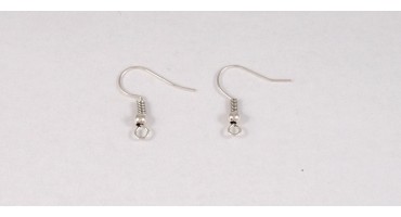 Γάντζος σκουλαρικιών ΜΕ ΜΠΊΛΙΑ  σε επάργυρο . Τιμή είναι ανα ζευγάρι 