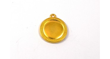 Μεταλλικός δίσκος με γράνες 22mm κρεμαστό επίχρυσο (24Κ)-ανα τεμάχιο