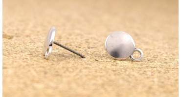 Σκουλαρίκι δίσκος με 1κρικάκι σε επάργυρο αντικέ-ανα ζευγάρι