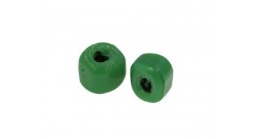 Γυάλινη χάντρα κύβος αφηρημένος ~8mm με μεγάλη τρύπα ~3-5mm  σε πράσινο χρώμα -ανα τεμάχιο