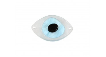 Ακρυλικό μάτι με δύο τρύπες διπλής όψης σε χρώμα λευκό-τιμή ανά τεμάχιο