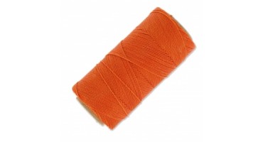 Κερωμένο κορδόνι Linhasita 1mm με ελαφρύ κέρωμα σε πορτοκαλί χρώμα, ιδανικό για να φτιάξεις χειροποίητα κοσμήματα μακραμέ-ανά καρούλι 180m(μέτρα)