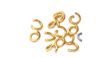 Ατσάλινο κρικάκι 4x0,8mm επίχρυσο, κατάλληλο για την κατασκευή κοσμημάτων-τιμή ανά τεμάχιο