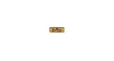 Ξύλινο μοτίφ BRIDE 25x9mm με δυο τρύπες σε χρυσό χρώμα, κατάλληλο για την κατασκευή κοσμημάτων-ανά τεμάχιο 