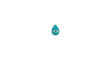 Μάτι σταγόνα 17x12mm περαστό με γαλάζιο σμάλτο, κατάλληλο για την κατασκευή κοσμημάτων- ανά τεμάχιο