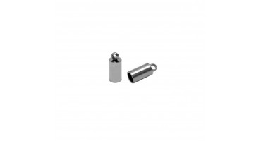 Ατσάλινο καπελάκι 8x4mm και Φ3mm με κρικάκι σε ασημί, κατάλληλο για την κατασκευή κοσμημάτων-τιμή ανά τεμάχιο