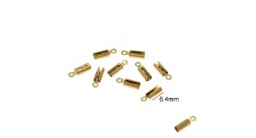 Ατσάλινο τελείωμα-σφιχτηράκι 6,5mm και τρύπα Φ2mm σε χρυσό, κατάλληλο για την κατασκευή κοσμημάτων-τιμή ανά τεμάχιο