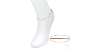 Ατσάλινο βραχιόλι ποδιού φίδι στρογγυλό επίχρυση-ανά τεμάχιο