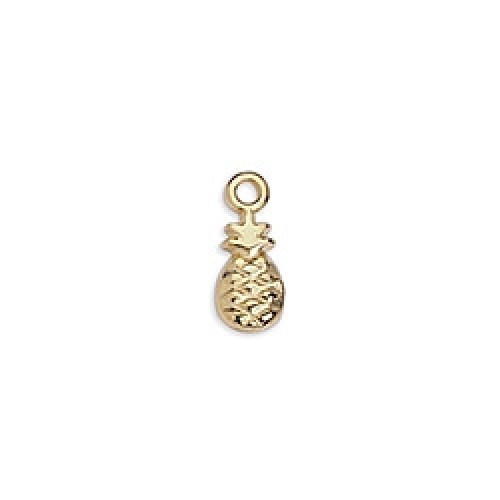 Κρεμαστό μοτίφ mini ανανάς 5x12mm σε επίχρυσο (24K) κατάλληλο για την κατασκευή κοσμημάτων- τιμή ανά τεμάχιο