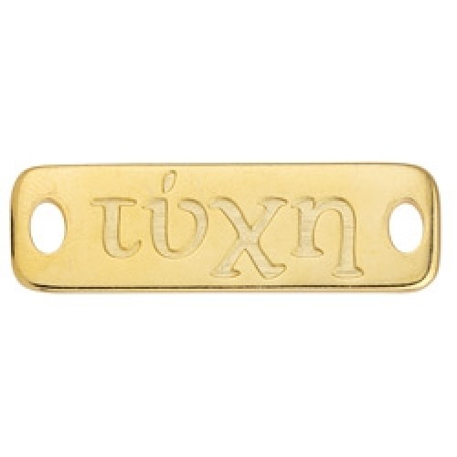 Ταυτότητα "τύχη" 40mm με 2 κρικάκια σε επίχρυσο (24Κ), κατάλληλη για να φτιάξεις γούρια-τιμή ανά τεμάχιο