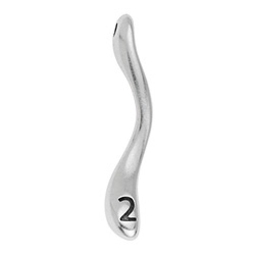 Κρεμαστό κυματιστό μοτίφ γούρι με τον αριθμό "2" σε ασημί αντικέ ,κατάλληλο για την κατασκευή κοσμημάτων και γουριών-τιμή ανά τεμάχιο