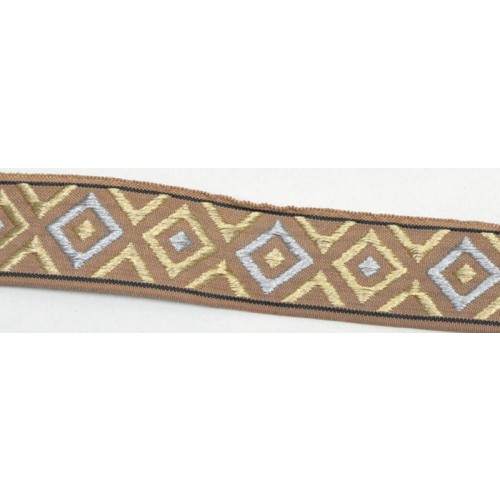 Κορδέλα υφαντή boho 2,5cm σε αποχρώσεις του καφέ, κατάλληλη για την κατασκευή μπρελόκ και για να διακοσμήσεις ότι θέλεις-ανά μέτρο