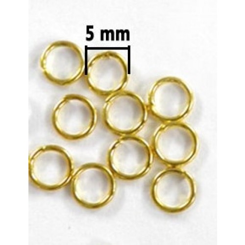 Κρικάκι ορειχάλκινο εξ. διάμετρος 5mm και πάχος 0,8mm σε επίχρυσο, κατάλληλο για την κατασκευή κοσμημάτων-τιμή ανά συσκ.10 τεμαχίων