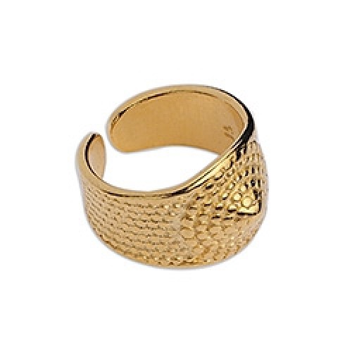 Δαχτυλίδι κώνος african dot σε μέγεθος 15mm σε επίχρυσο