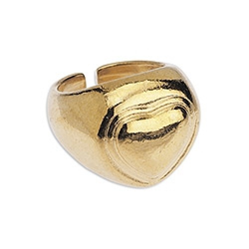 Δαχτυλίδι καρδιά Chevalier 15mm σε επίχρυσο (24Κ)  τιμή ανα τεμάχιο