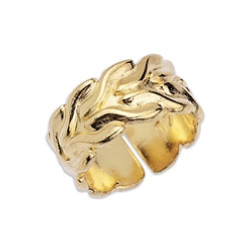 Δαχτυλίδι αλυσίδα foxtail 22 x 22mm  σε μέγεθος 17mm  επίχρυσο-ανα τεμάχιο