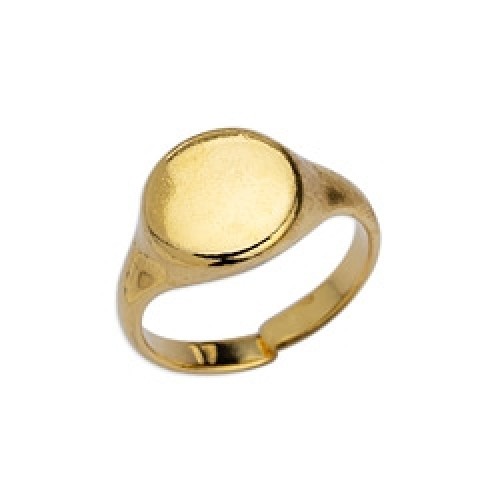Δαχτυλίδι signet στρογγυλό μέγεθος 17mm σε επίχρυσο-ανα τεμάχιο