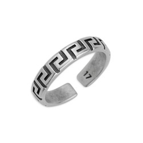 Δαχτυλίδι φαρδύ μαίανδροι 17mm επάργυρο σε ασημί αντικέ - τιμή ανά τεμάχιο