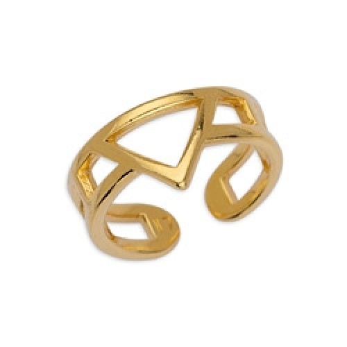 Δαχτυλίδι με πυραμίδα επιχρυσωμένο (24k) - τιμή ανά τεμάχιο