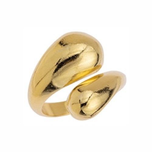Δαχτυλίδι με Bold άκρες σε επίχρυσο (24Κ)- ανά τεμάχιο